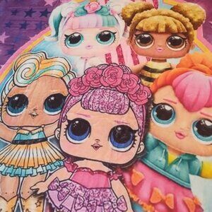 Colorful LOL Dolls Soft Polyester Throw Blanket 40x50in